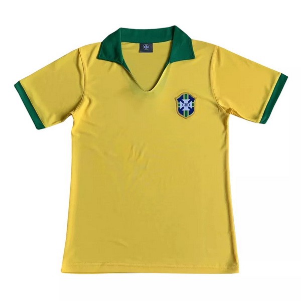 Heimtrikot Thailand Brasilien Retro 1957 Gelb Günstige Fußballtrikots